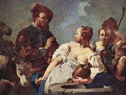 Giovanni Battista Piazzetta Rebecca am Brunnen oil painting